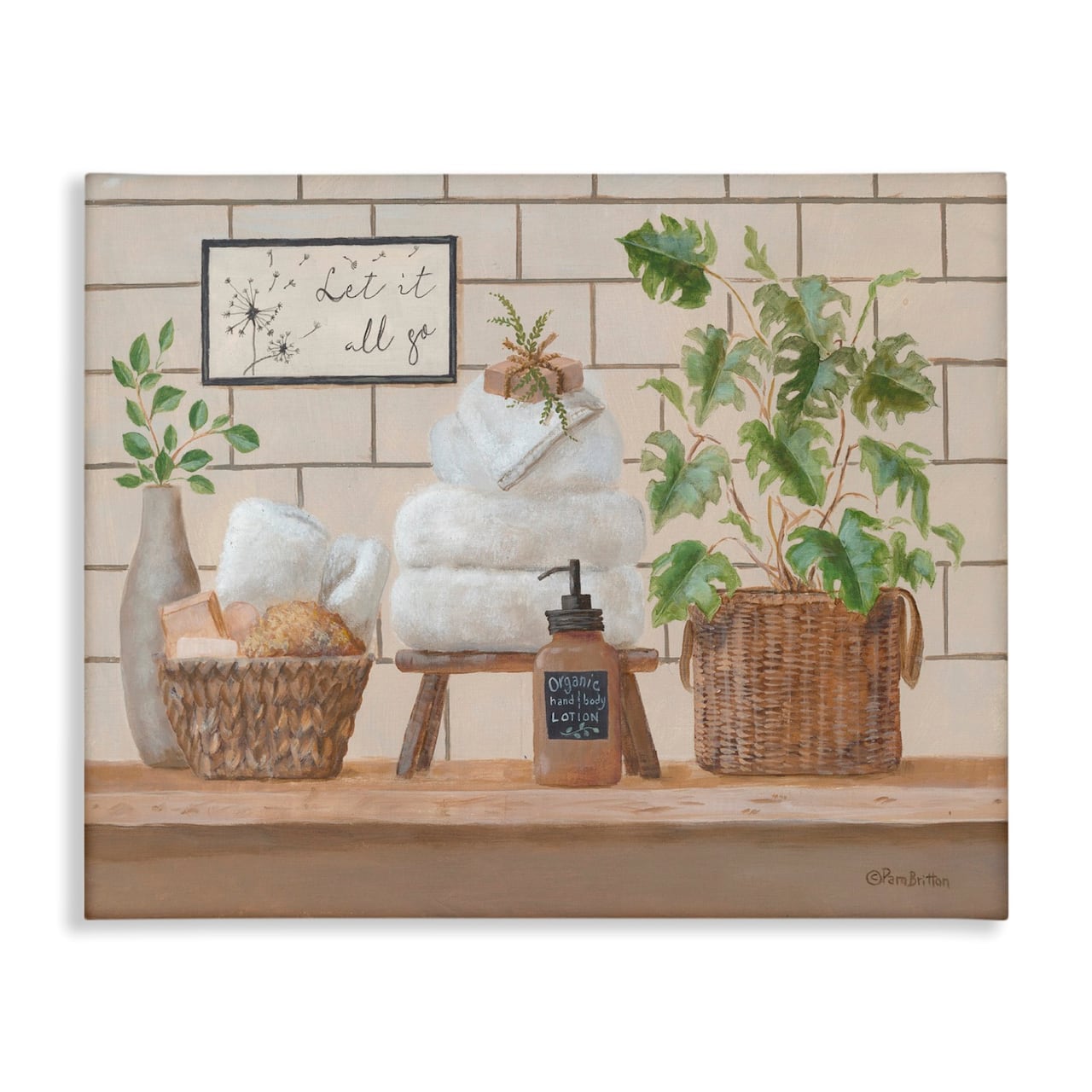 Stupell Industries Comforting Bathroom Spa Still Life Canvas Wall Art